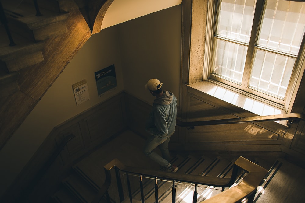 man on stairs