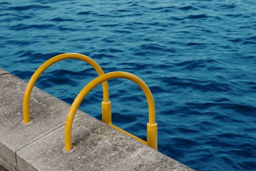 yellow pool ladder