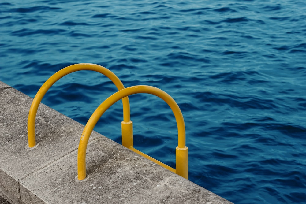 yellow pool ladder