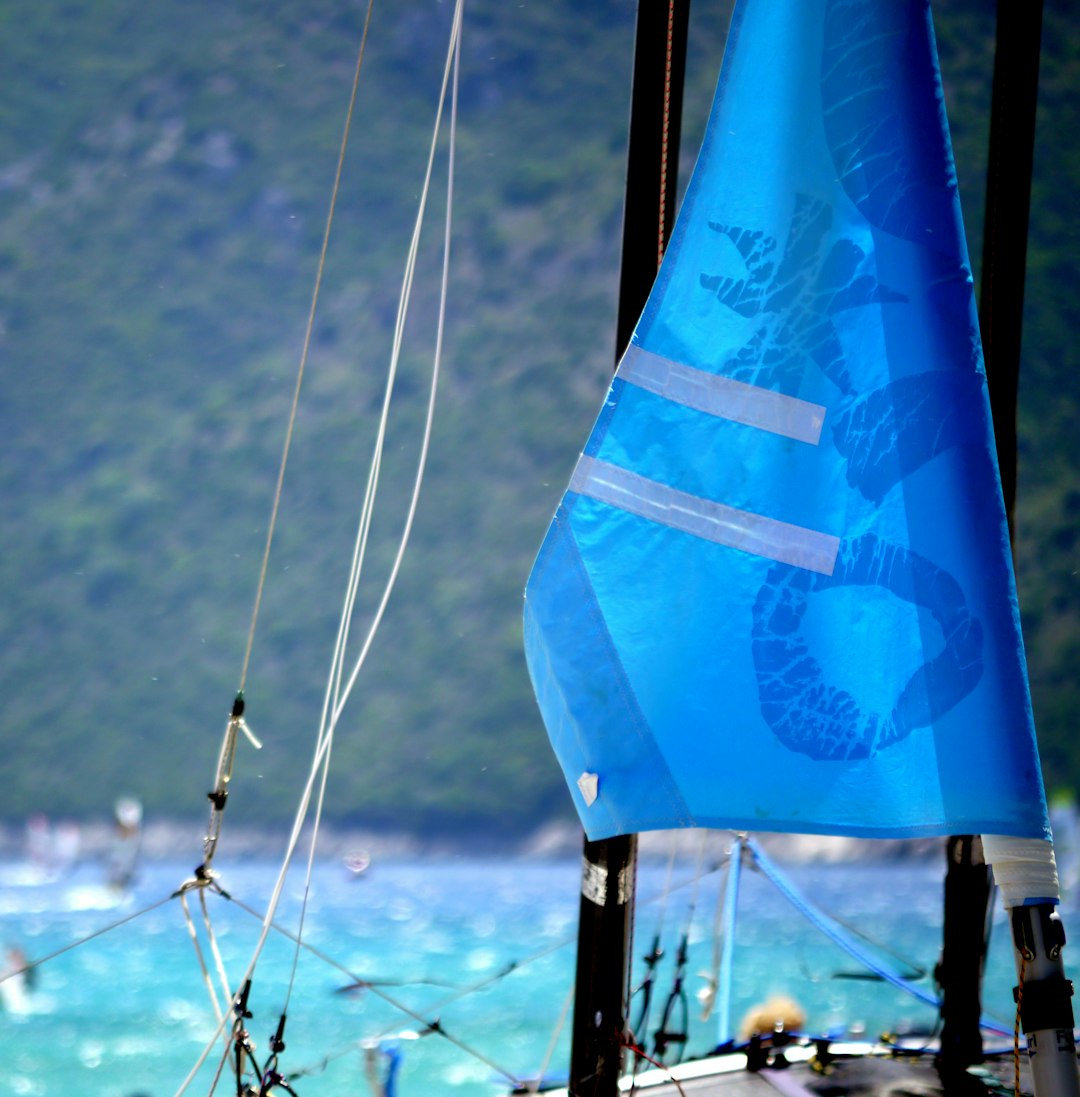 close-up photography of blue sailboat during daytime