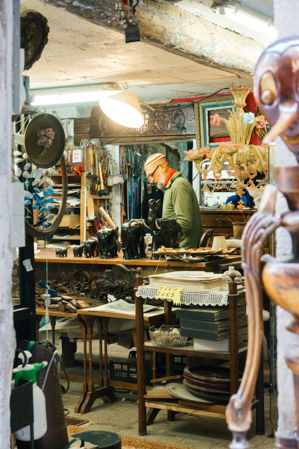 person working in a store close-up photography