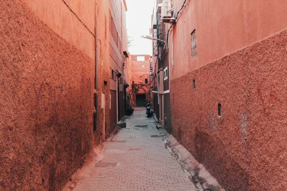 photo of two brown building walls