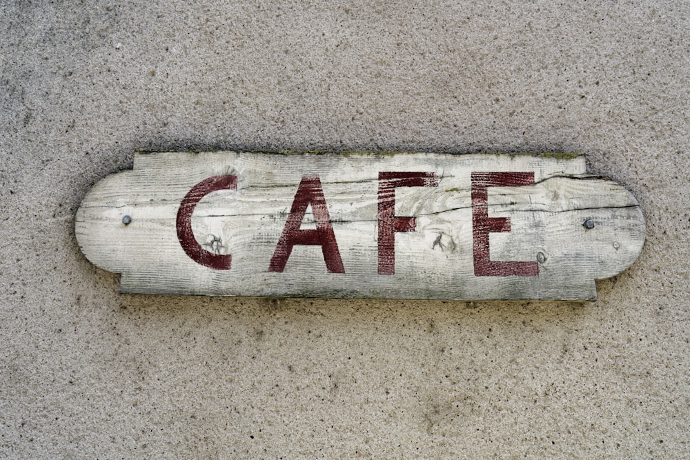 gray cafe wooden signage