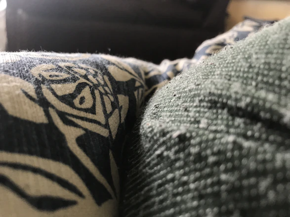 Close-up of high-quality fabric with vibrant printed design showcasing premium craftsmanship.