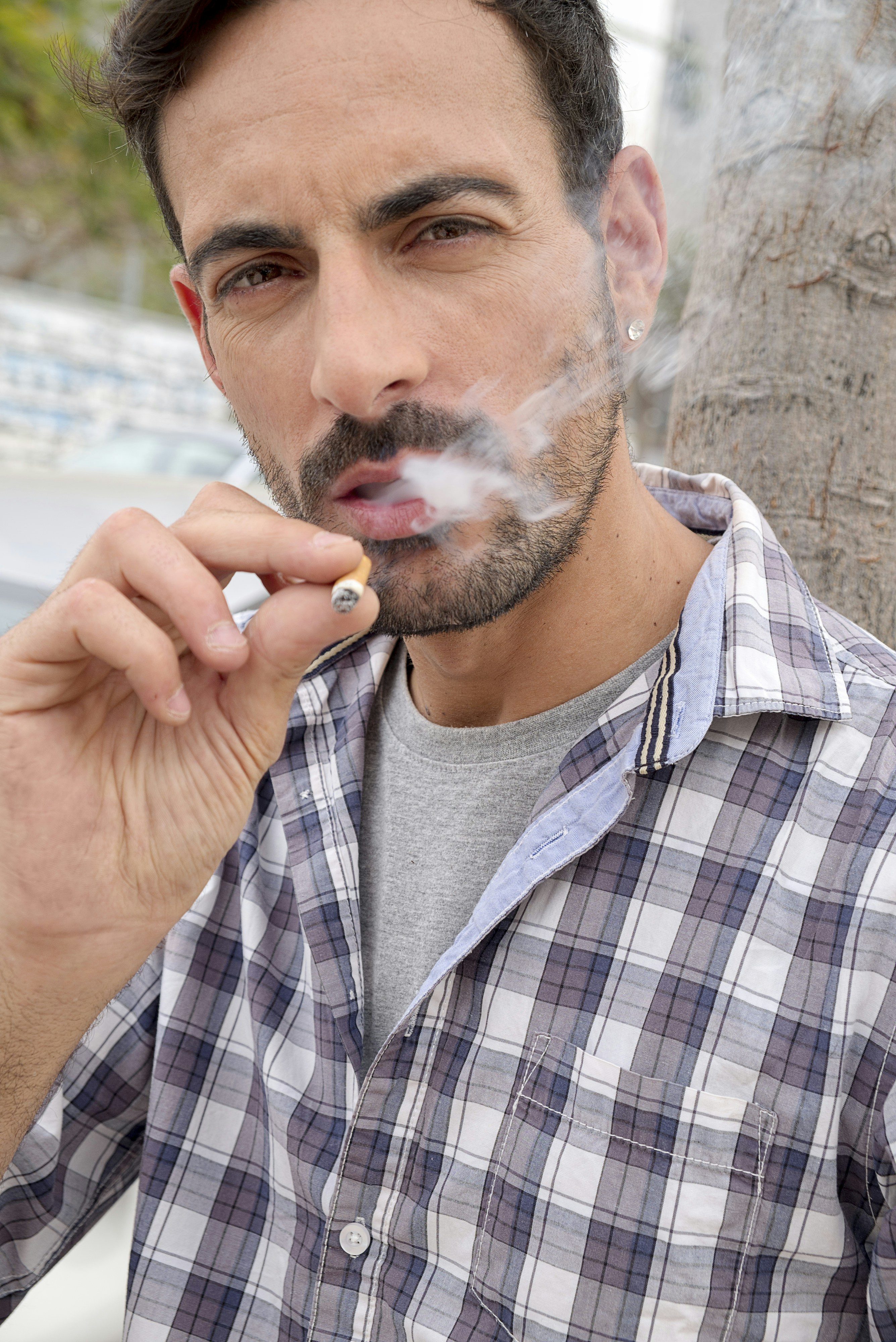 Man quitting smoking