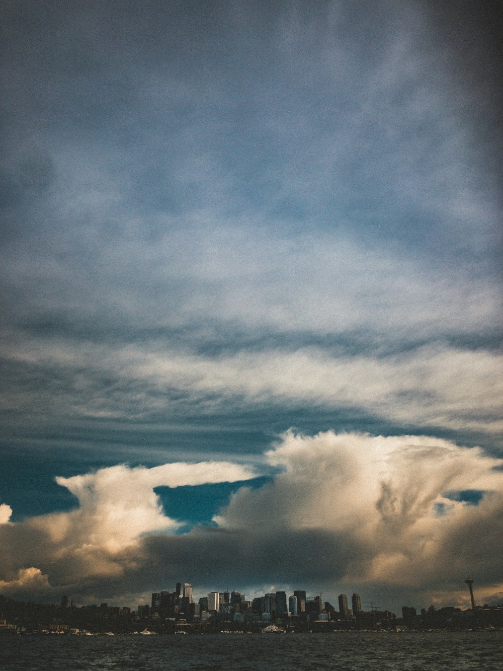 panoramic photo of buildings under cloudy sky