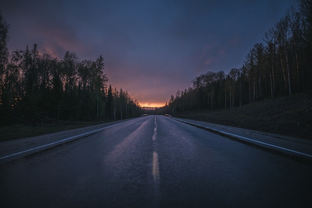 gray paved road