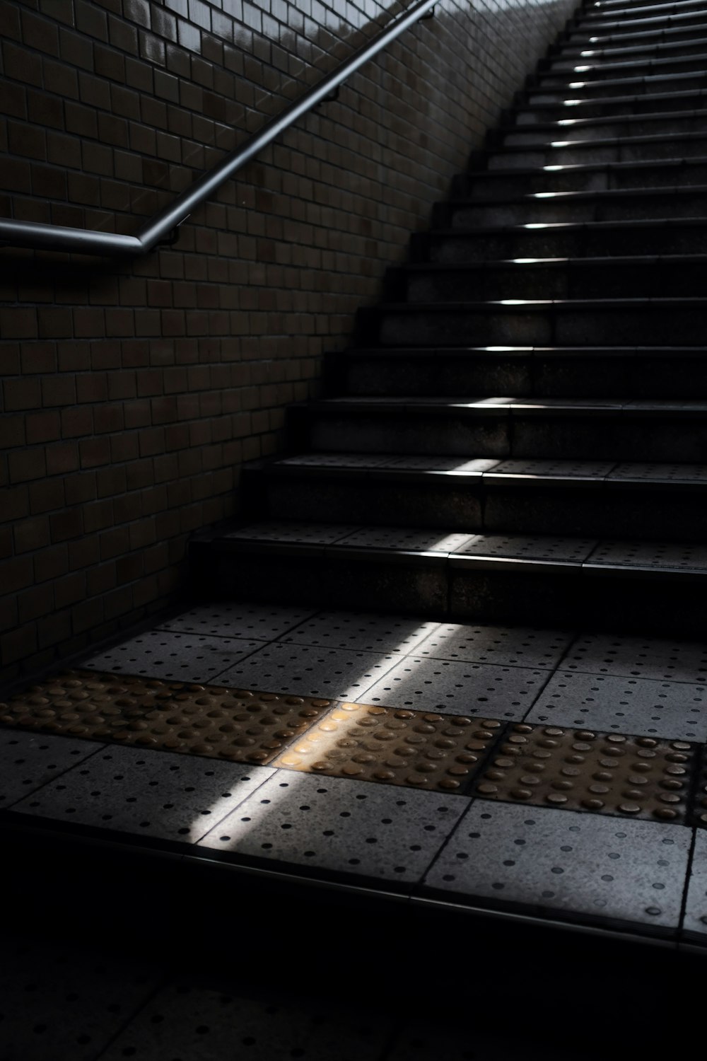 gray concrete stair