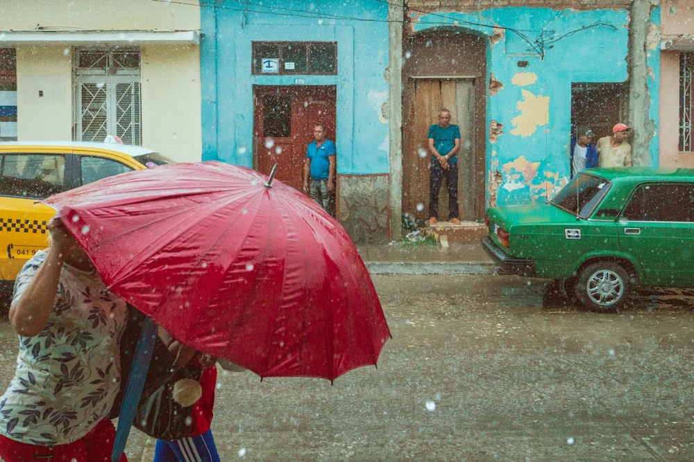 woman using umbrella