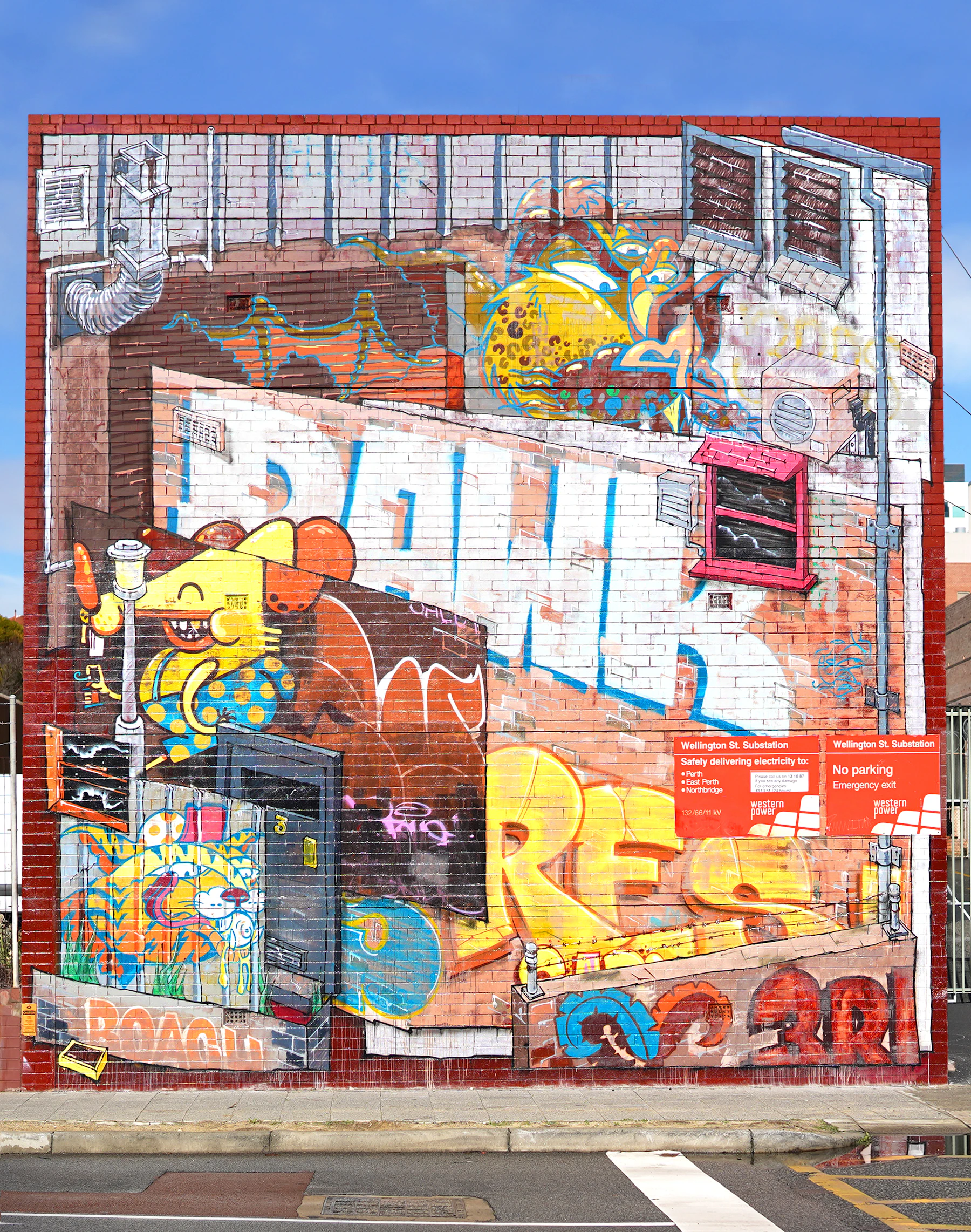 Mural gráfico sobre pared