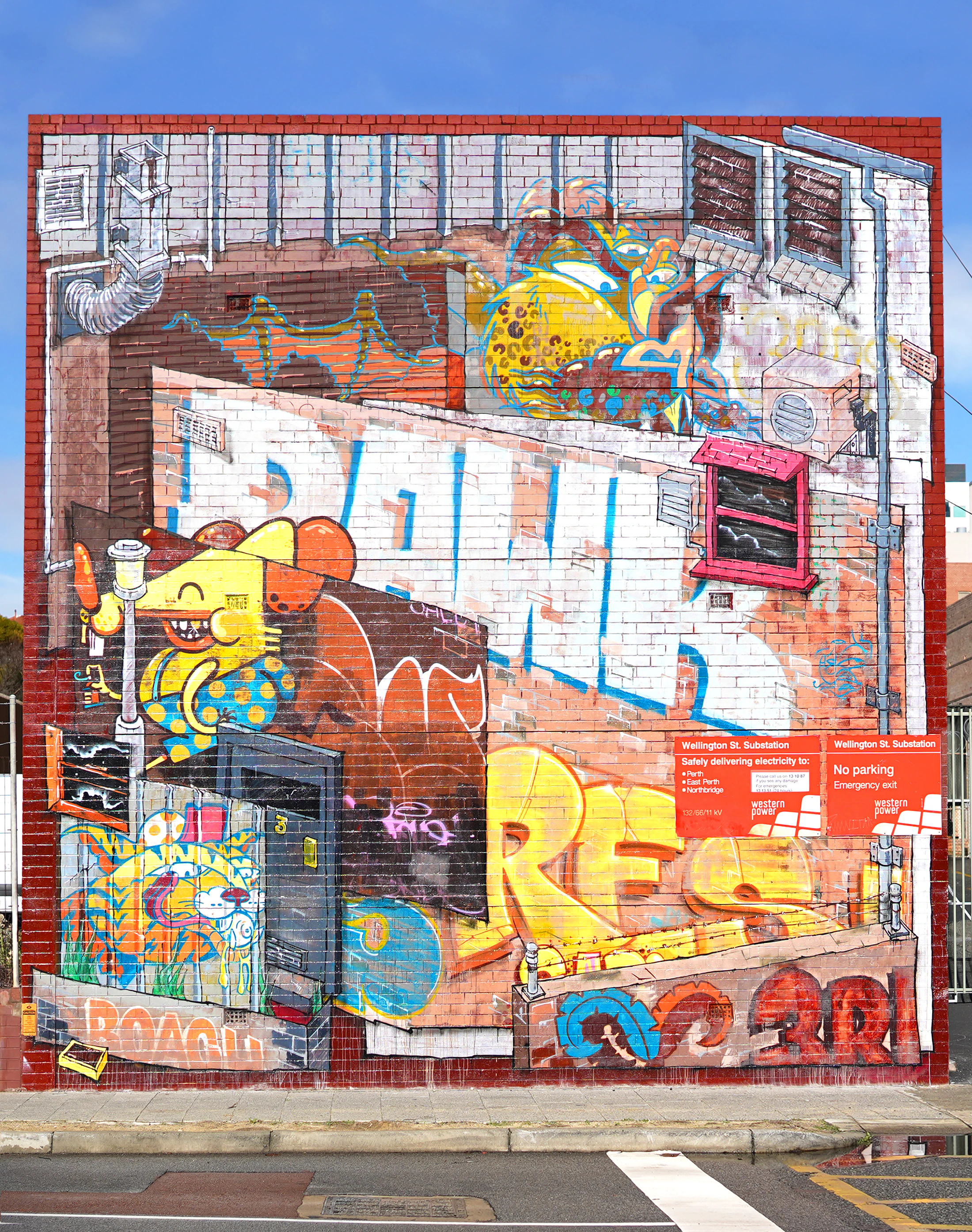 Mural gráfico instalado en un espacio