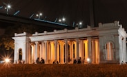 white concrete building during night