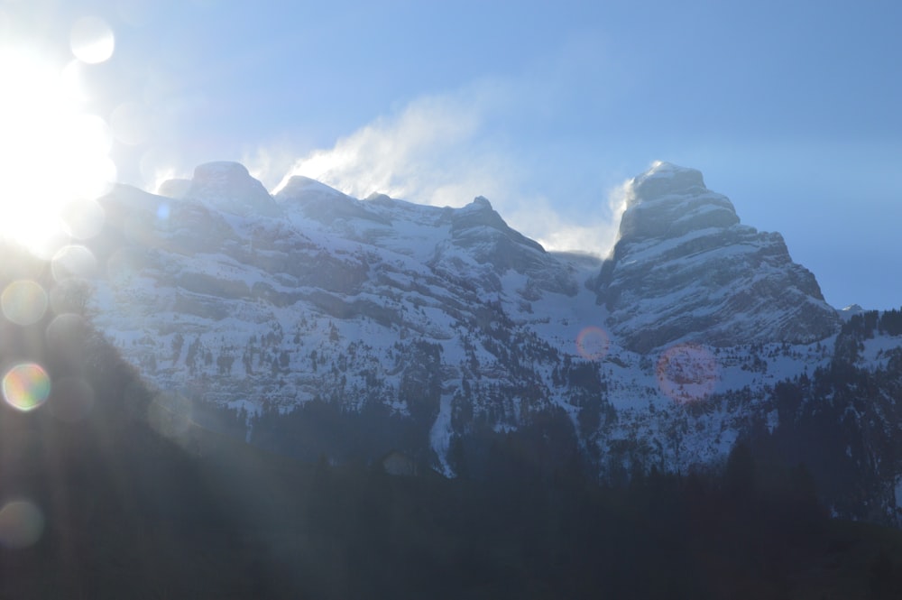 cliff covered with snow