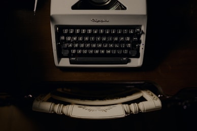 white and black typewriter