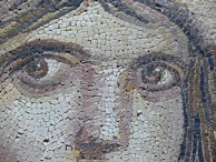 A close-up of a beautiful mosaic art piece in progress.