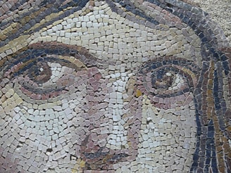 A close-up of a beautiful mosaic art piece in progress.