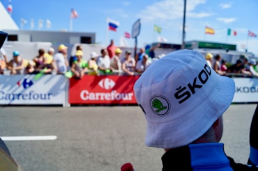 man wearing white hat