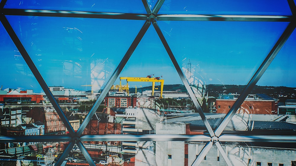 yellow dock cranes in horizon