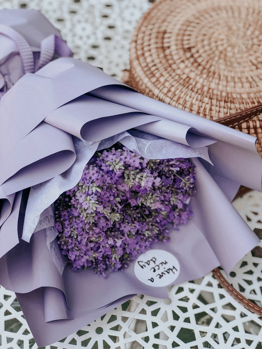 purple flower bouquet