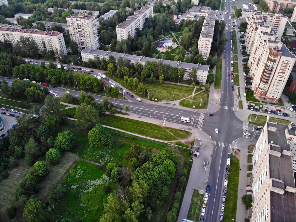 aerial photo of roads