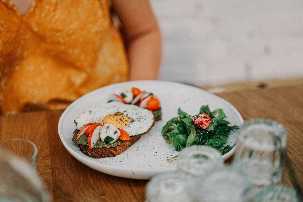 vegetable and egg on plate