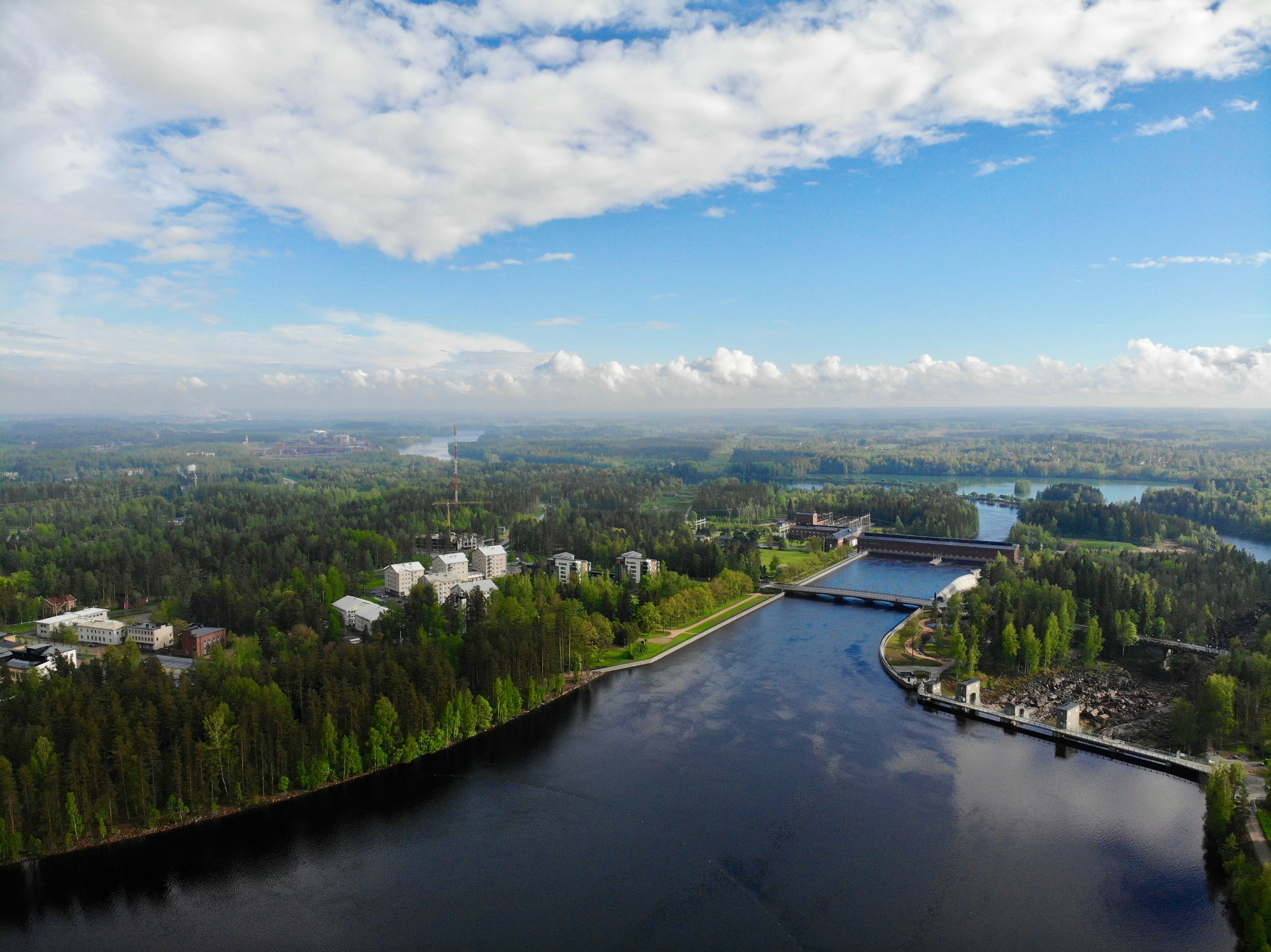 aerial photo of river