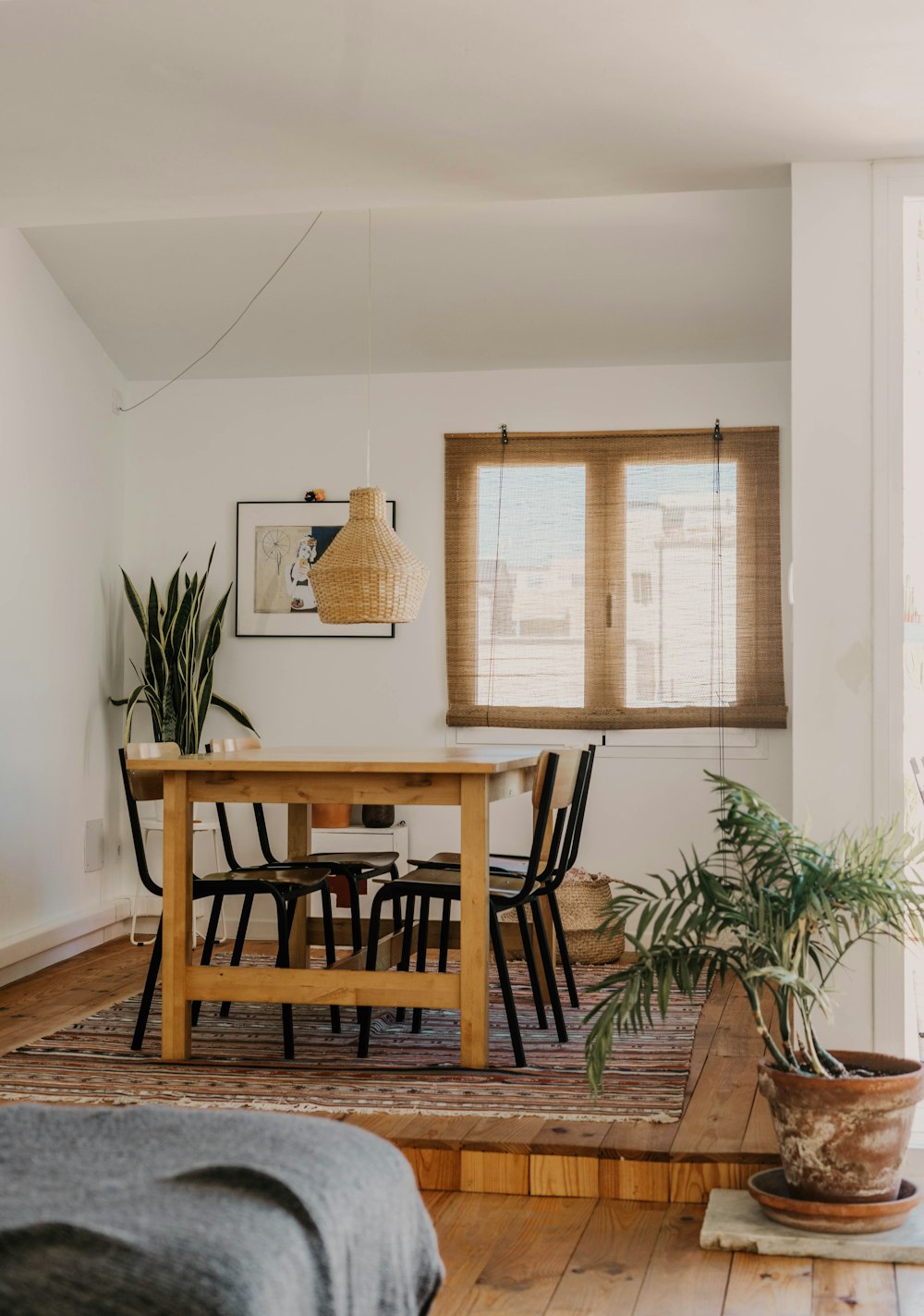 brown wooden dining table