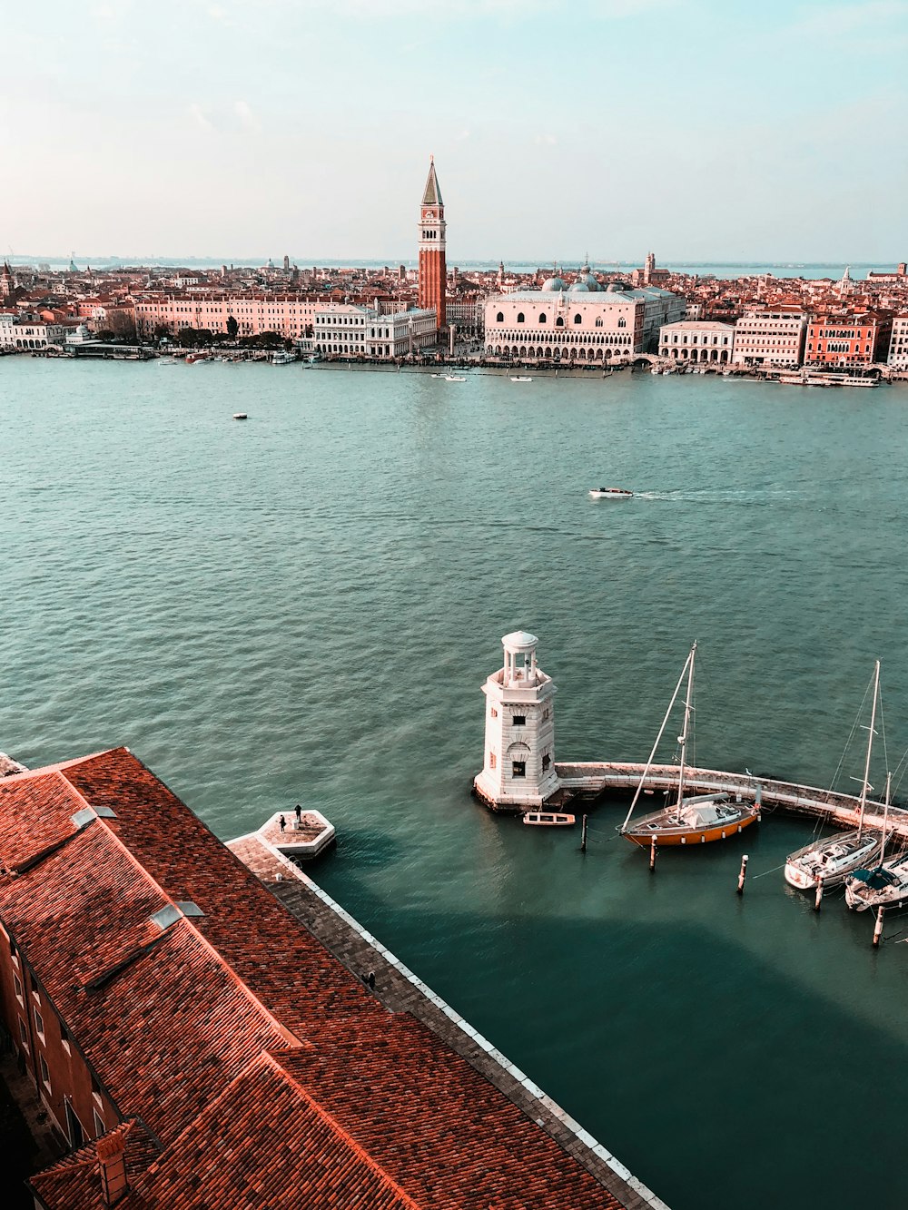 aerial photography of body of water around city