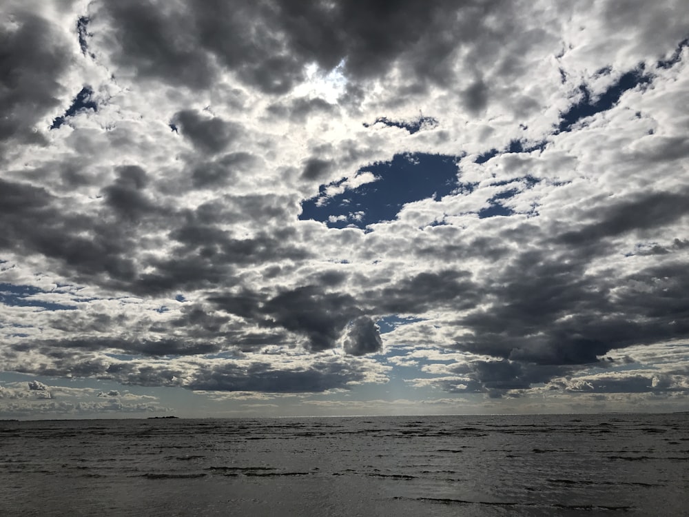 ocean under cloudy sky