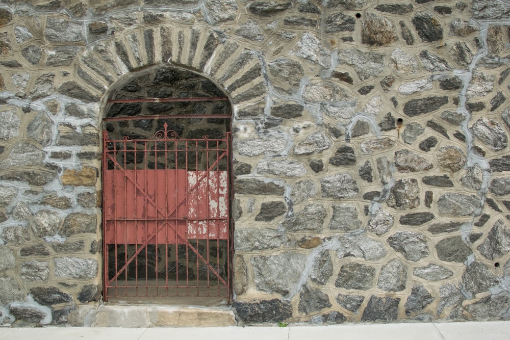 red metal gate