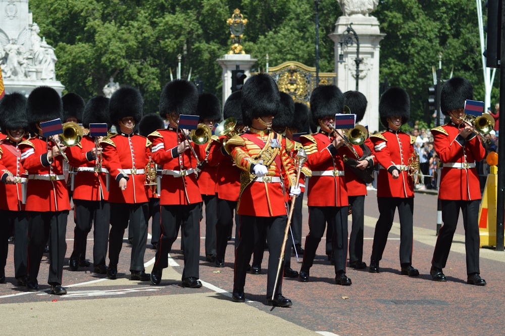 group of royal guards near trees