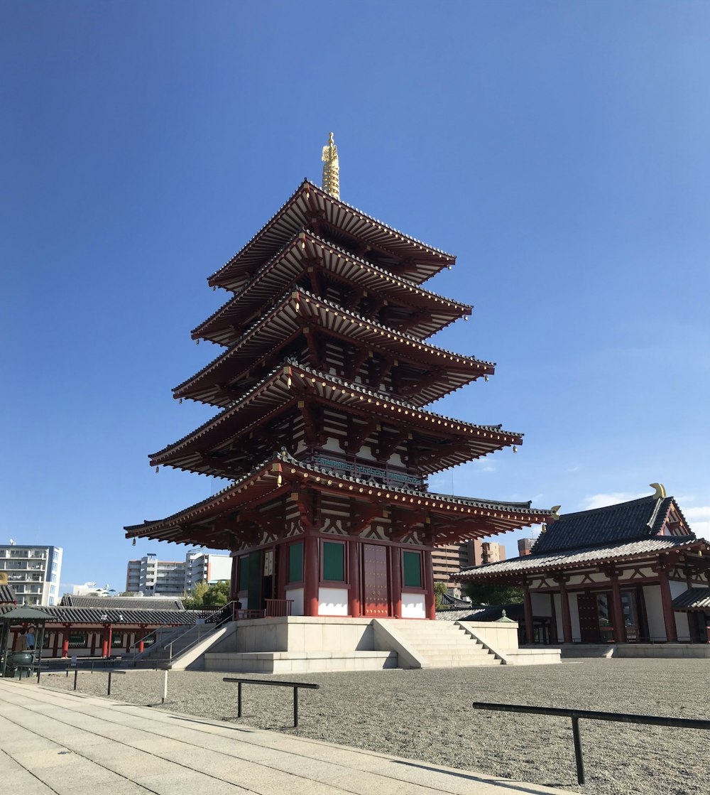 red temple during daytime