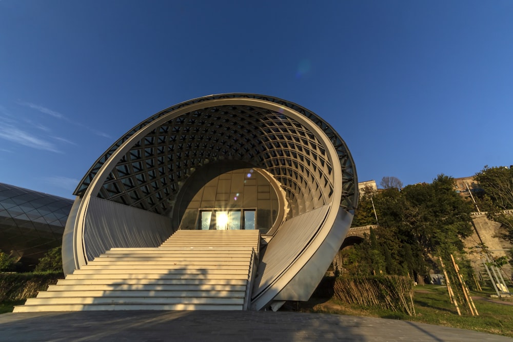 grey and white concrete stairs