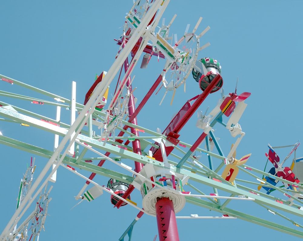 low-angle photography of amusement park ride