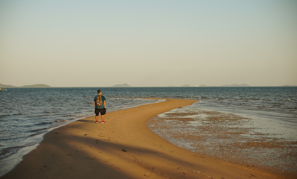 man standing on sand