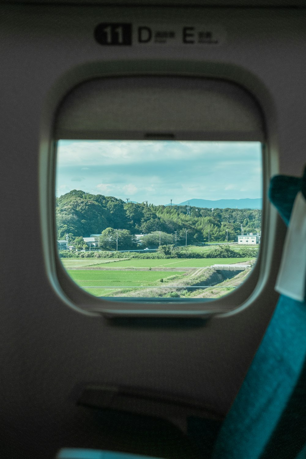 airplane window and chair