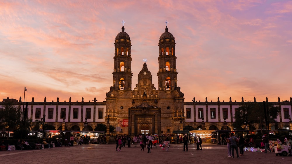 people in front of cathedral