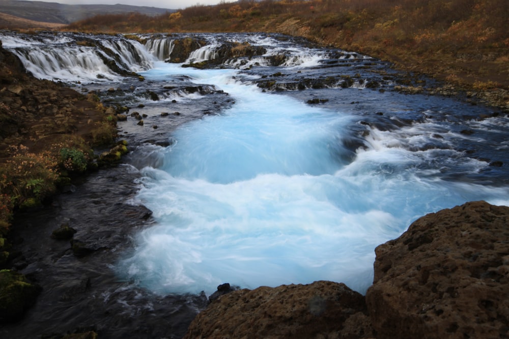 waterfalls and rapids in river