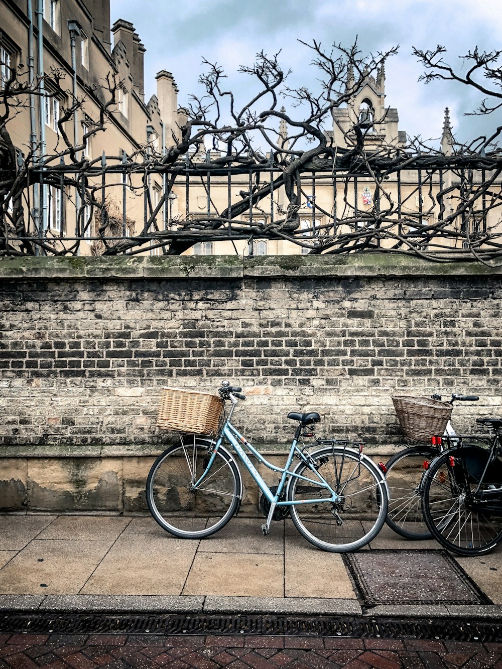 blue cruiser biker parked on pathway