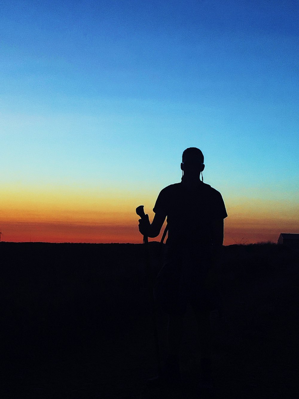 silhouette photography of man