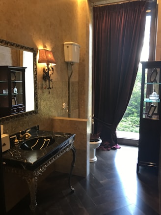 An elegant display of luxury bathroom fixtures.