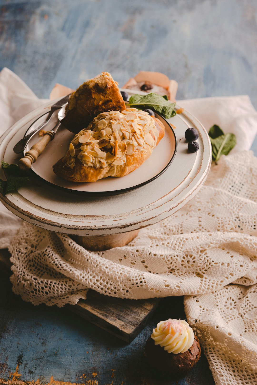 baked bread on white plate