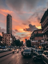 vehicle parked on road near buildings