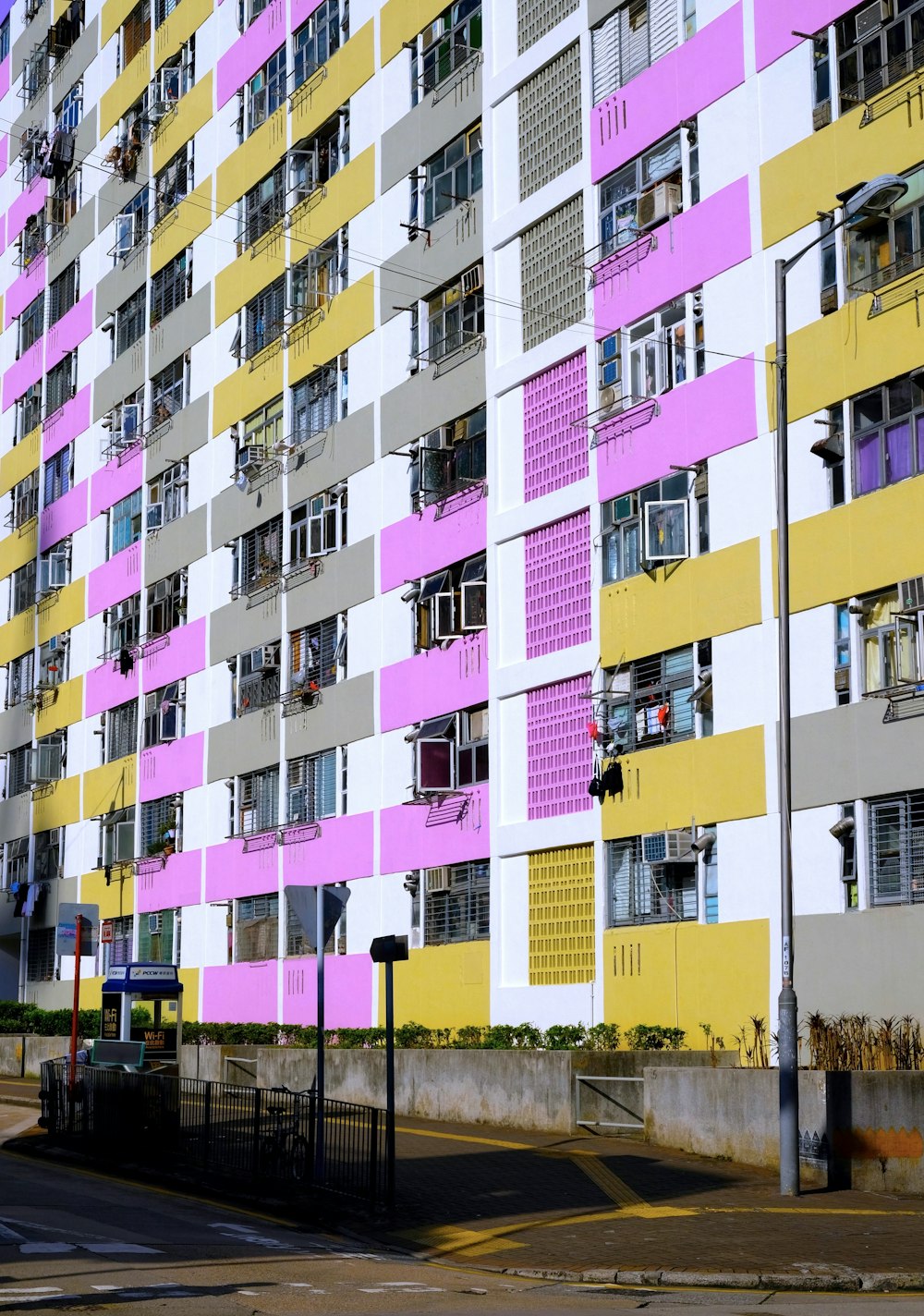 white and pink concrete building