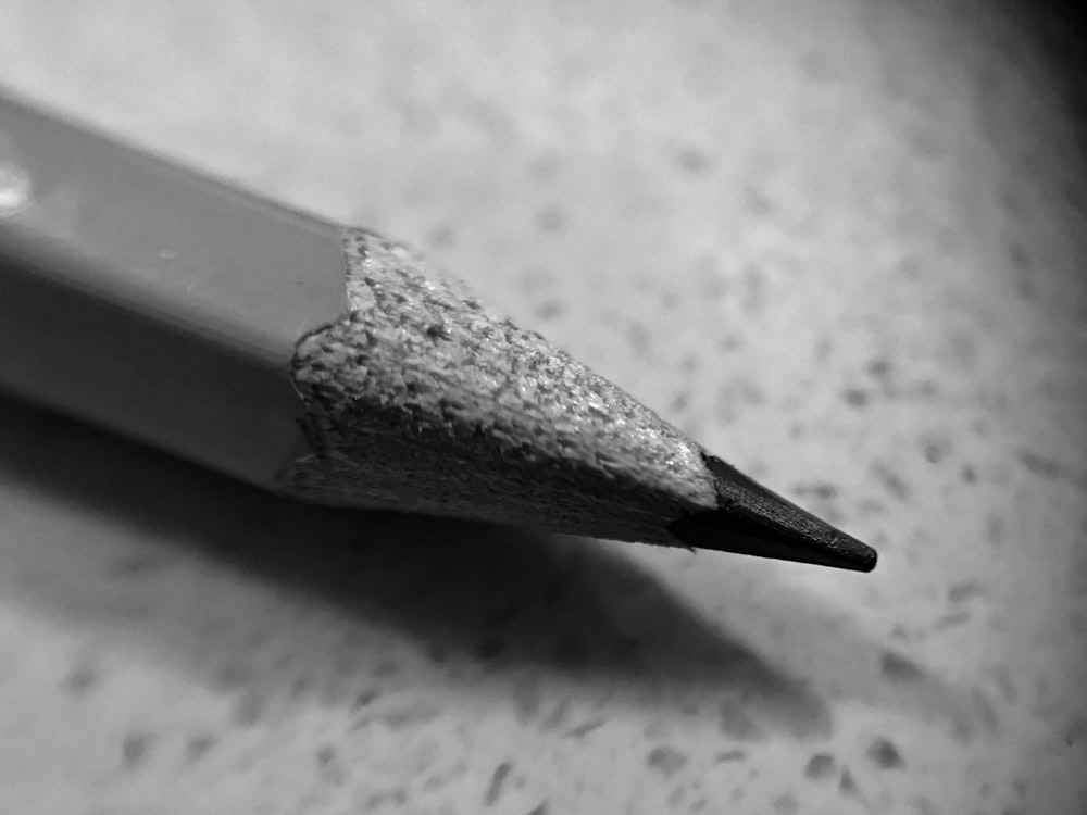grayscale photo of pencil