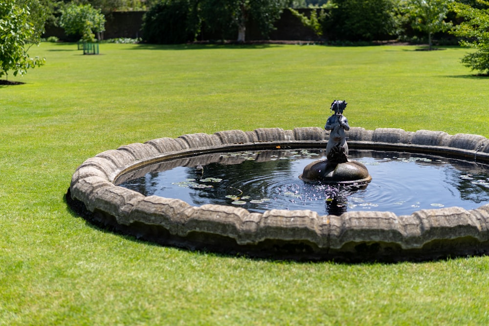 black concrete fountain scenery