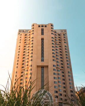 A modern office building with the Midwest Intercontinental logo.