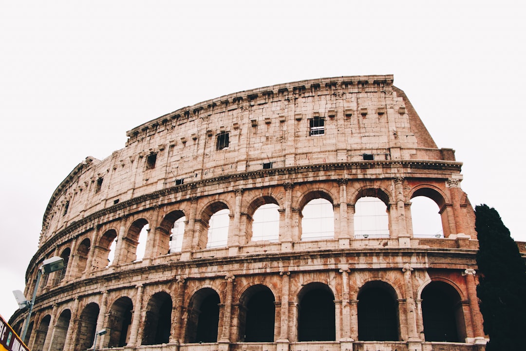 coliseum under white sky,