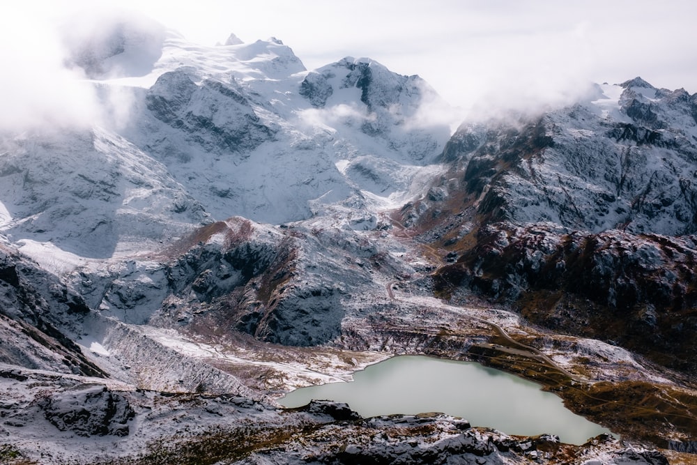 aerial photography of mountain