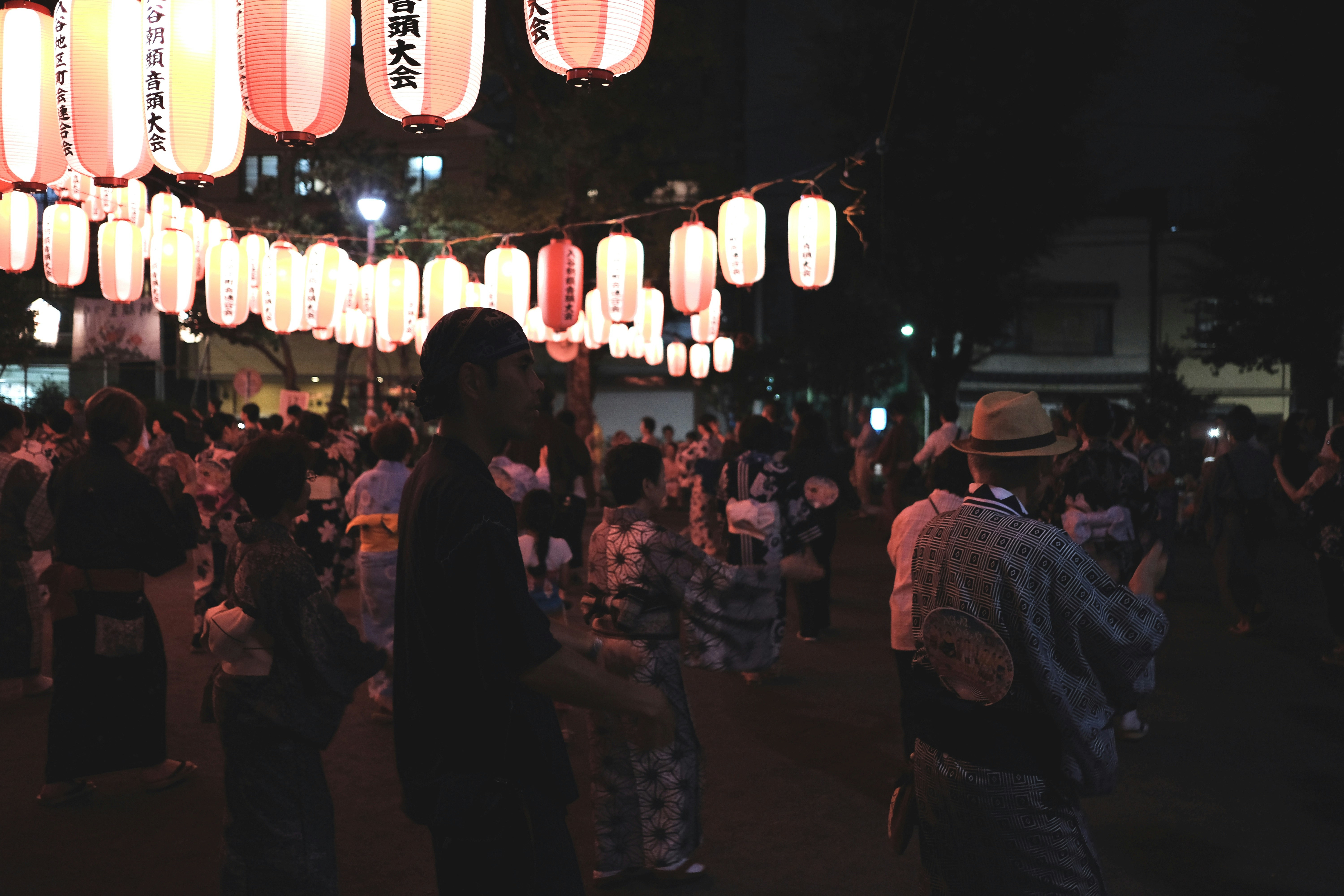 Japanese night festival scene